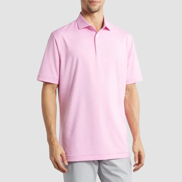 PETER MILLAR Jersey Knit Pink Short Sleeve Golf Polo US Sz XXL - Picture 1 of 11